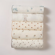 Baby Bath Towel Soft and Delicate with Lace Trim and Cartoon Print