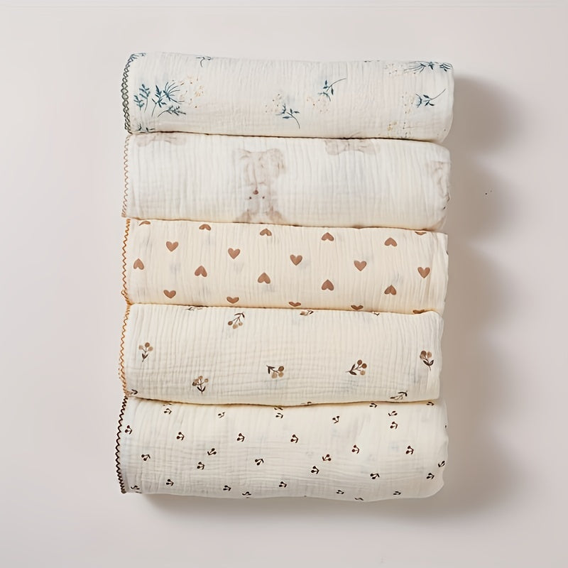 Baby Bath Towel Soft and Delicate with Lace Trim and Cartoon Print