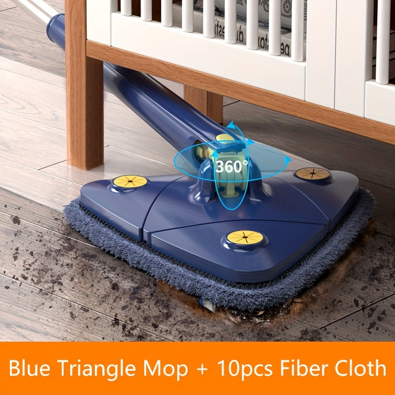 1pc Easy-Wring Triangle Mop with 360° Rotating and Hands-Free Washing
