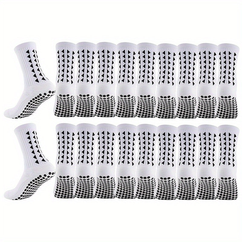 Men Women Geometric Pattern Football Socks 1 5 10 Pairs Towel Bottom Grip
