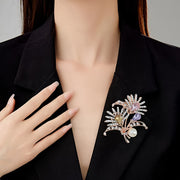Elegant Pearl Carnation Brooch for Women Silver Flower Accessory Jewelry