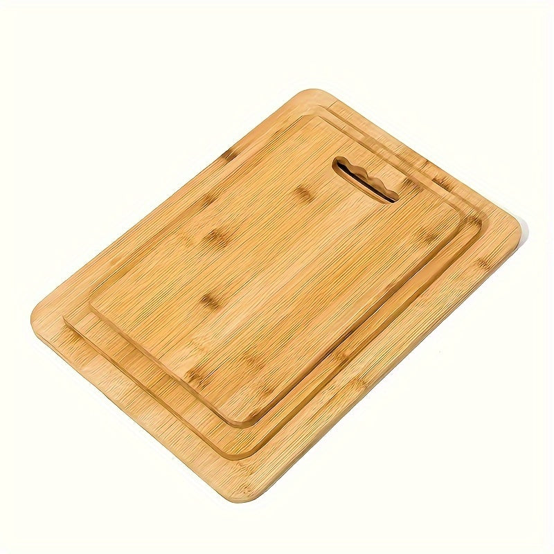 3-Piece Bamboo Cutting Boards Set for Chopping Slicing and Serving Kitchen Use