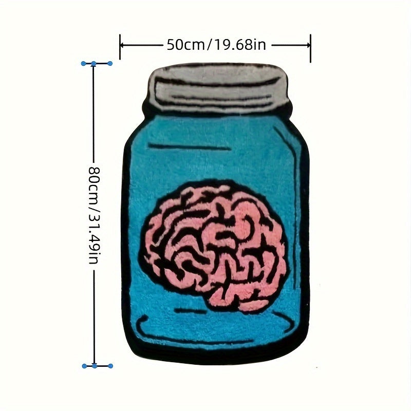 Ilmiy monster dizayni bilan yumshoq flanel maydon gilami - sirpanmaydigan, yuvilishi mumkin va rangsizlanishga qarshi - yashash xonasi, yotoqxona yoki kirish joyi uchun - qulay uy bezaklari qo'shimchasi