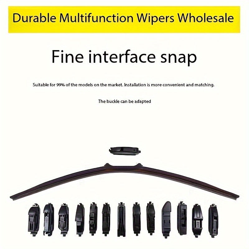 Universal U-Shaped Multi-Functional Wiper Blade Durable Dual Rubber Fit All Cars