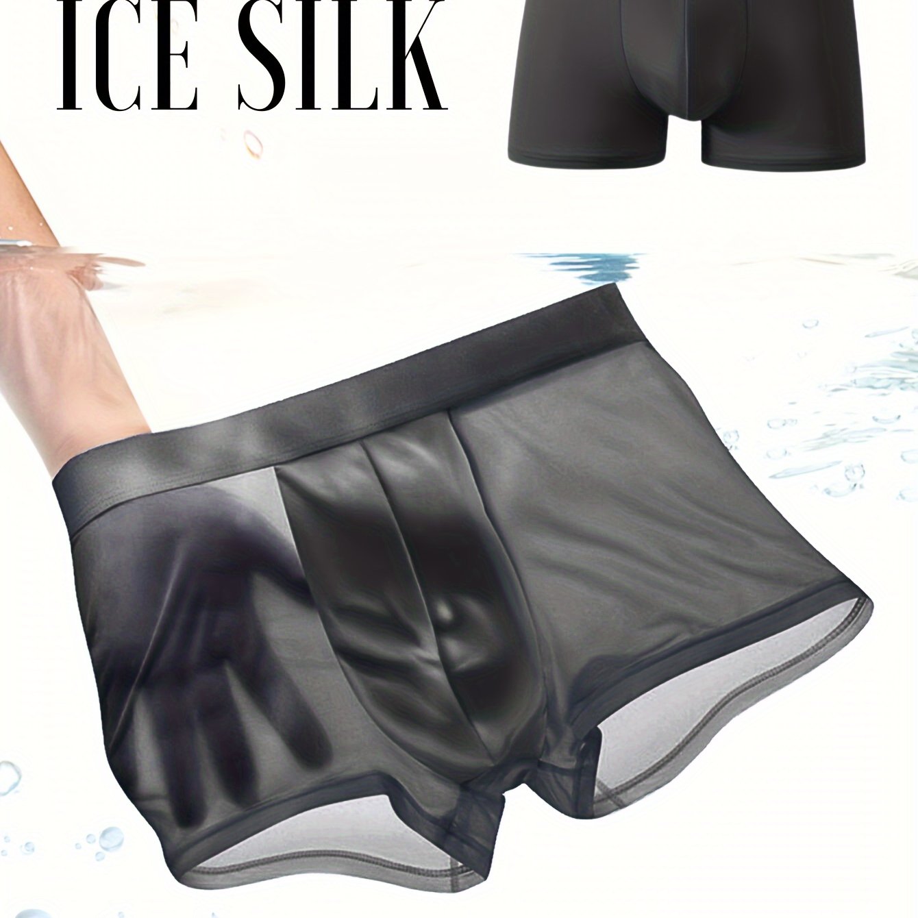 Boxers de hielo para hombre, transpirables, elásticos, suaves, cómodos, con cinturilla elástica