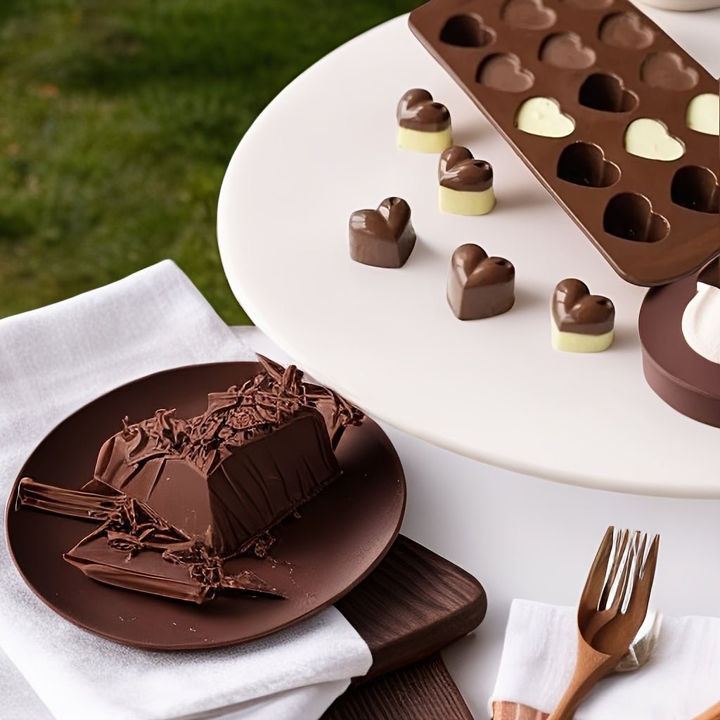 Shokolad, tortlar, muz kubiklari va pechenelar uchun DIY yurak shaklidagi silikon qolip. Elektrsiz oshxona asbobi.