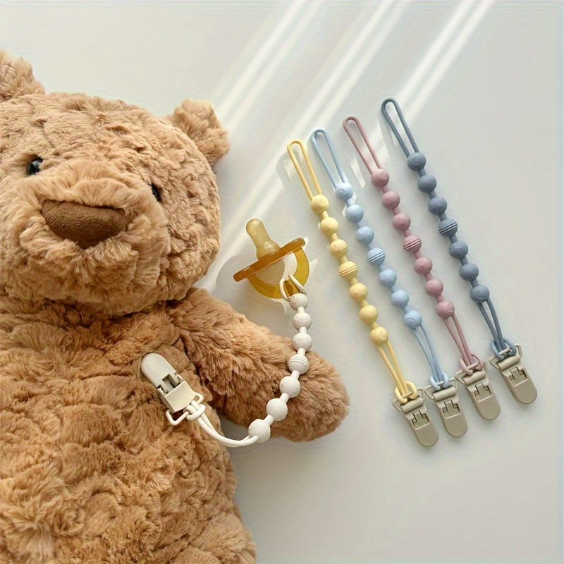 Baby Pacifier Clip Silicone Holder Leash for Infants Unisex BPA-Free Soft Teething Toy Chain