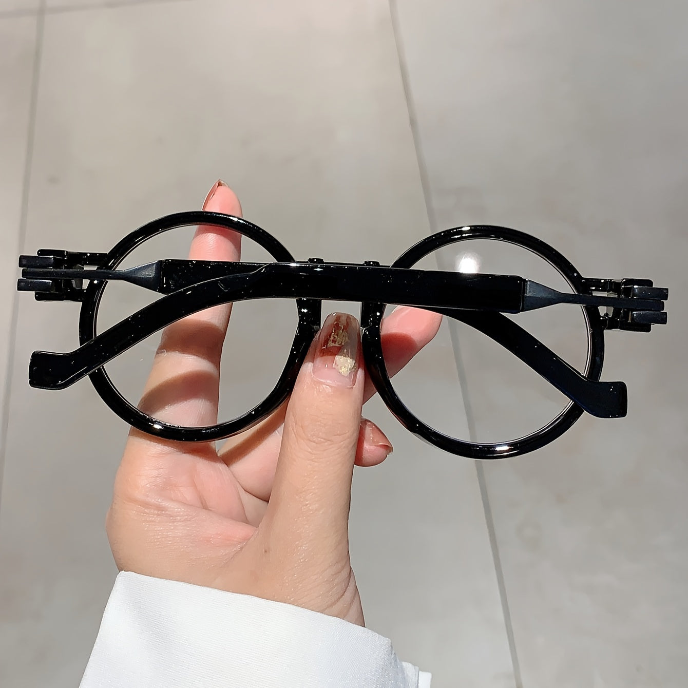 Women's Clear Lens Glasses Retro Round Leopard Print Computer Spectacles