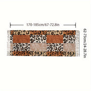 Color Block Leopard Print Scarf for Men, Warm Woven Polyester Shawl