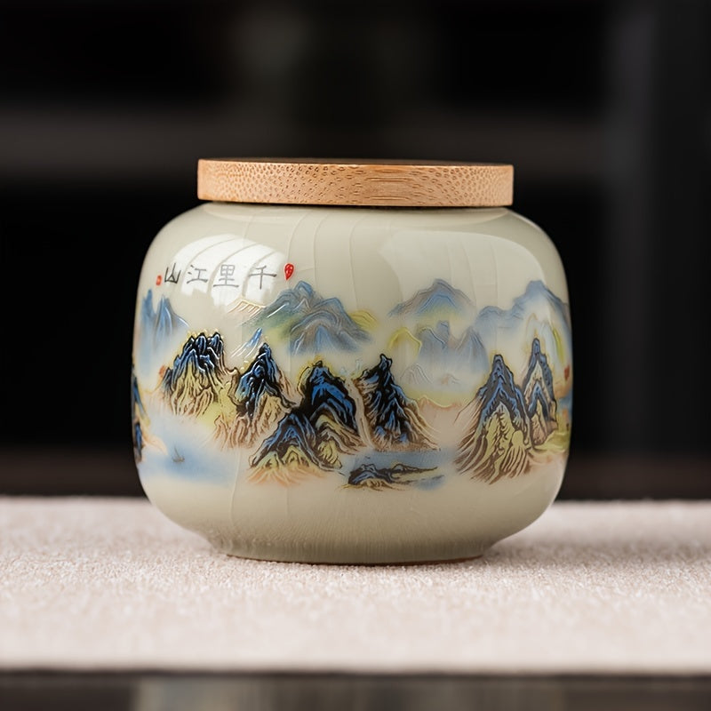 Ceramic Tea Storage Container for Loose Leaf Tea and Coffee Beans Kitchen Organizer