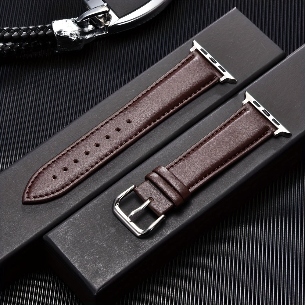Synthetic Leather Watch Band for Apple Watch Casual Ultra-Soft Adjustable Strap