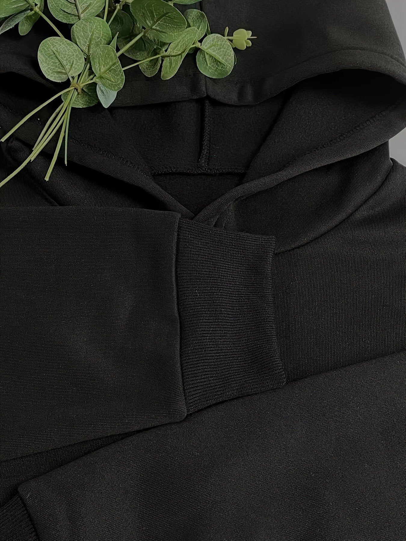 Plus Size Women Hoodie Solid Color Long Sleeve Casual Sweatshirt