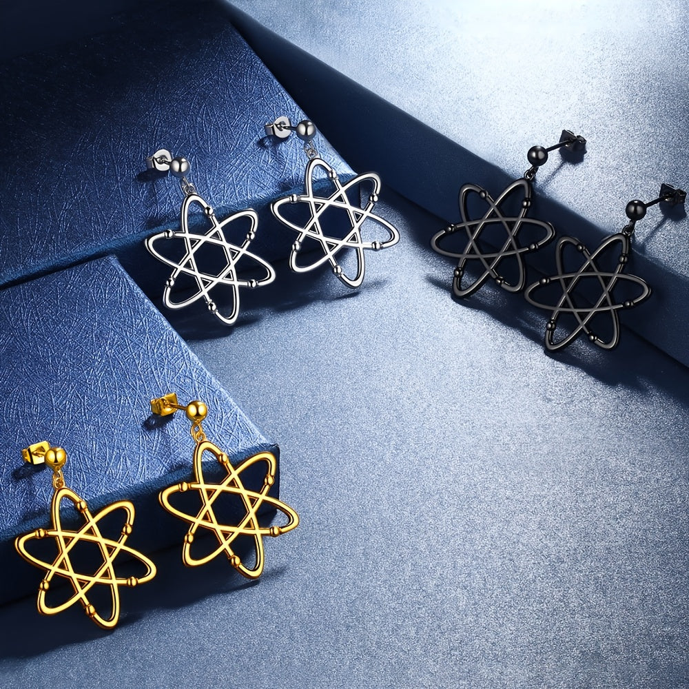 Science-Themed Dangle Earrings with Atom Design for Biology and Chemistry Enthusiasts