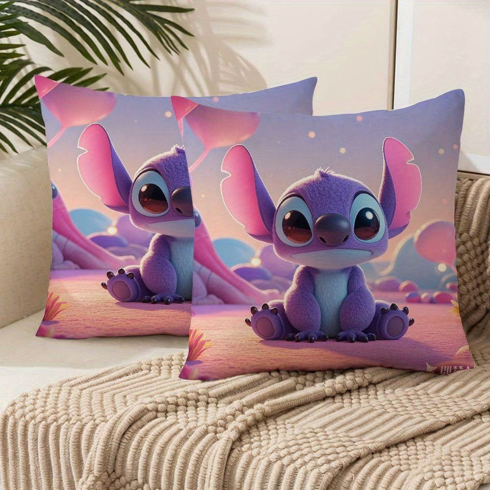 Set of 2 Disney Stitch Cushion Covers Modern Traditional Style Decorative Sofa Living Room Outdoor