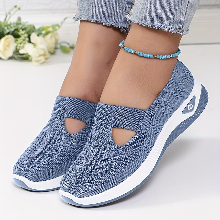 Women's Breathable Slip-On Casual Sneakers White Lightweight Walking Shoes