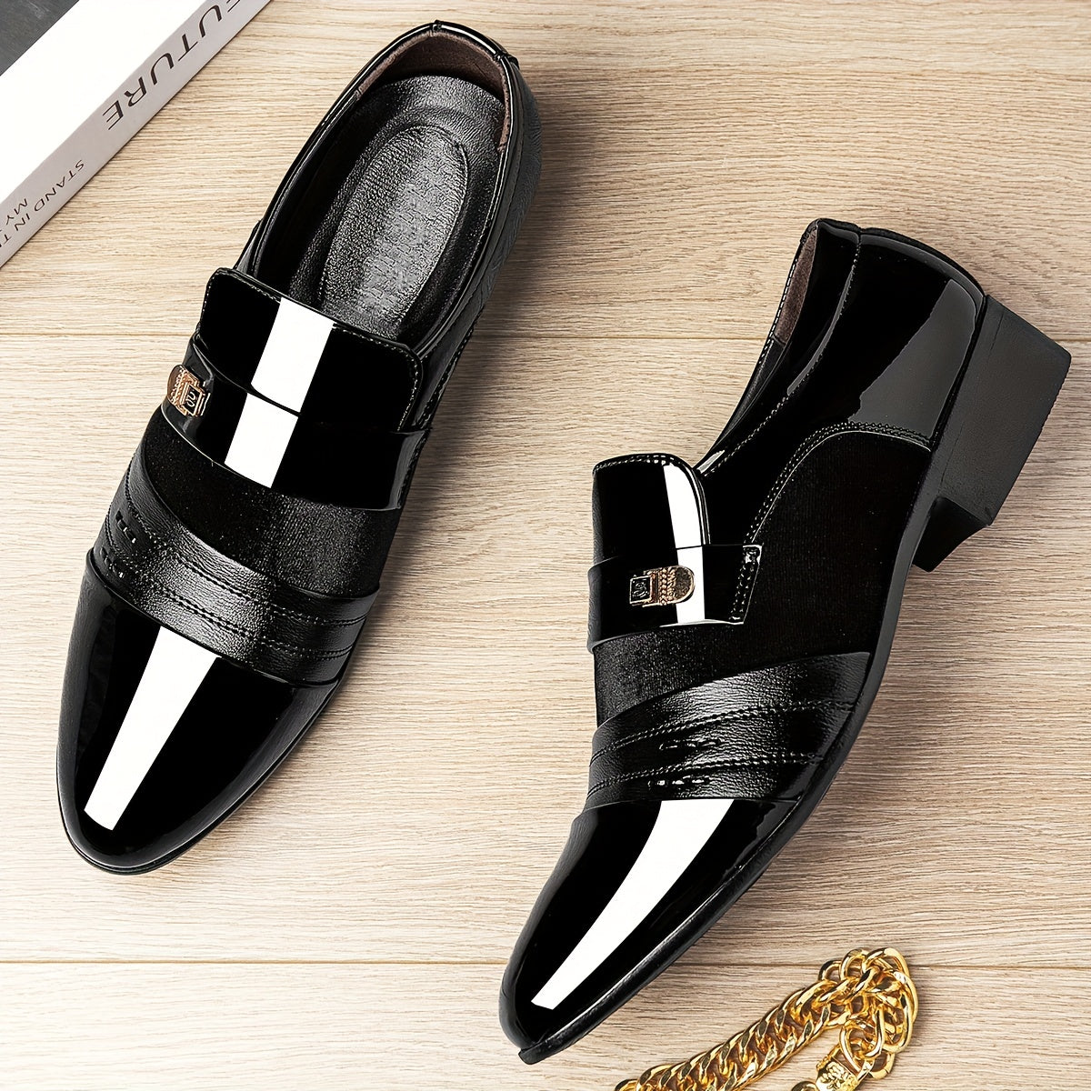 Мужские формальные туфли из микрофибры и синтетической кожи для свадеб и бизнеса