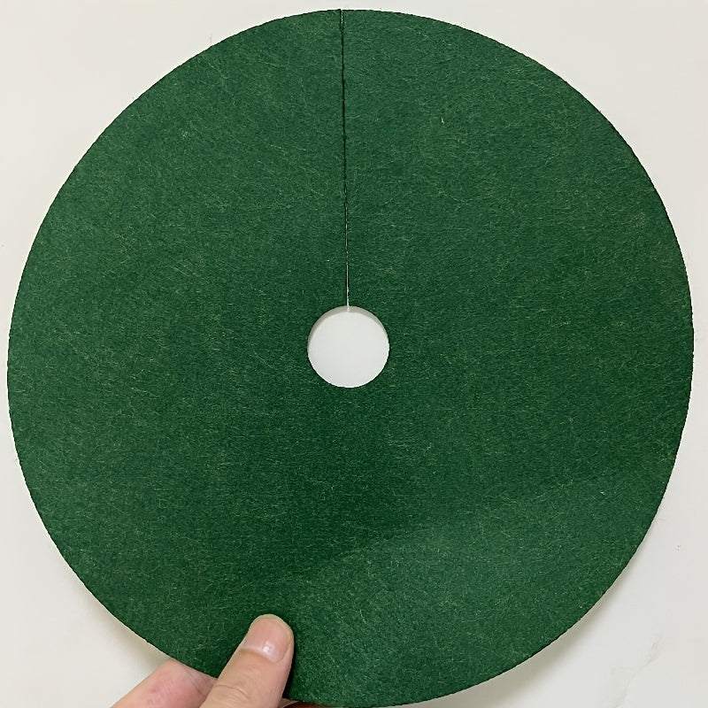 Green Reusable Tree Protector Rings Set of 6 Non-Woven Weed Barrier Mats Root Protection