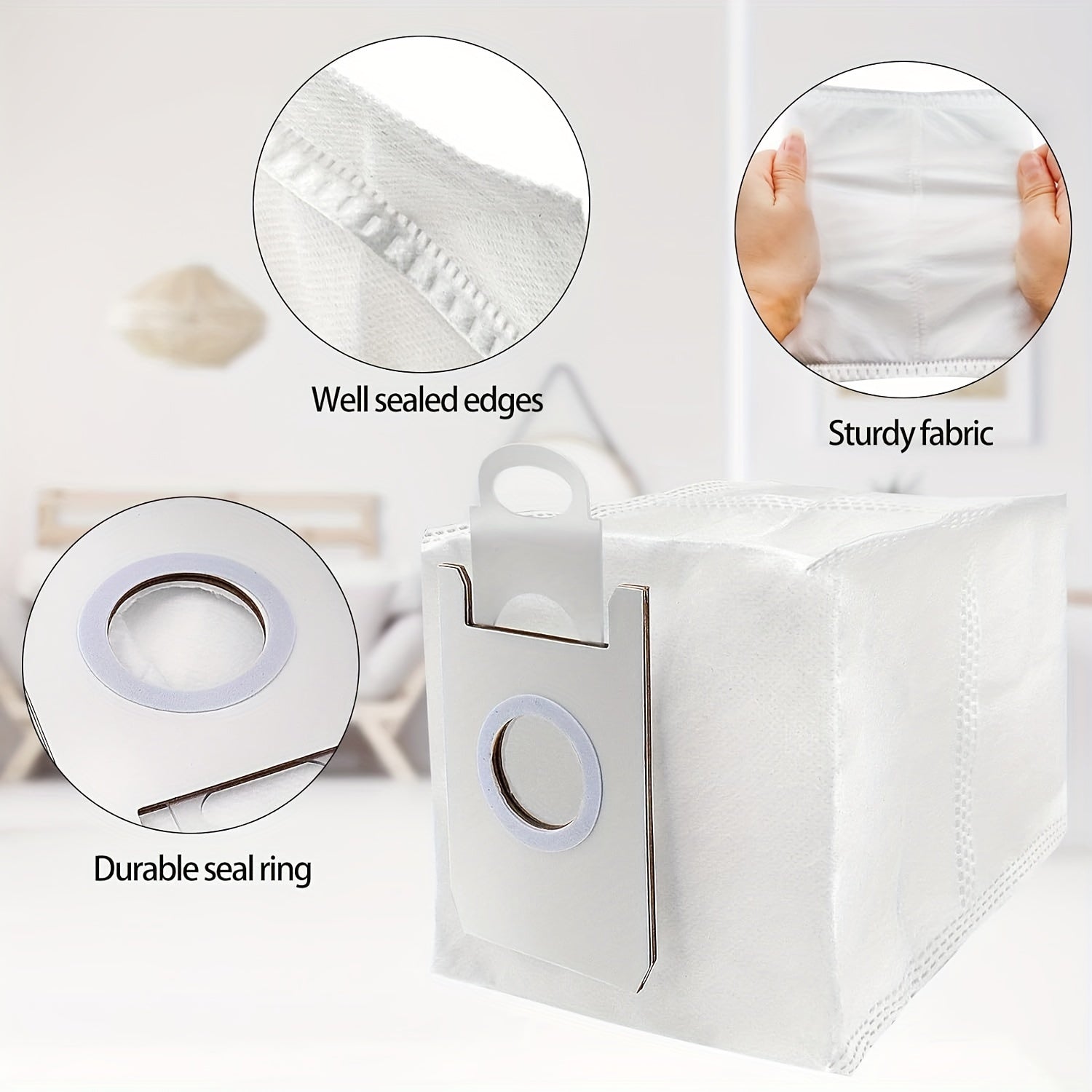 Set of 4 Replacement Dust Bags with HEPA Filter for Vacuum Cleaner Home Pet Hair