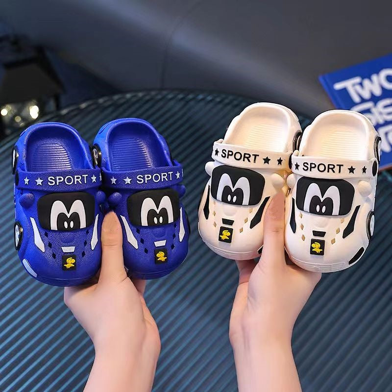 Kids Cartoon Car PVC Water Shoes Slip-On Indoor Outdoor Clogs for Boys and Girls