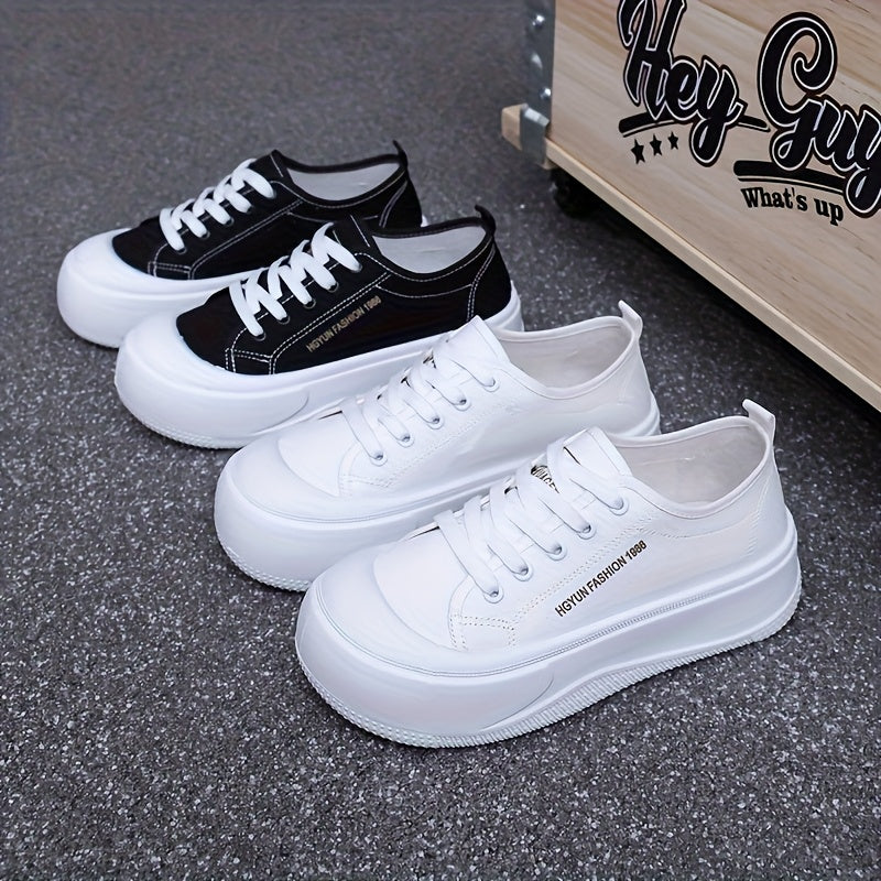 Женские белые платформенные туфли на шнуровке повседневные удобные противоскользящие