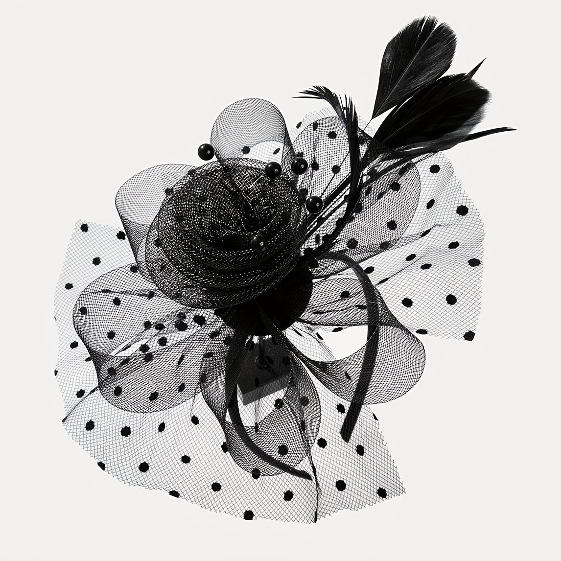 Women's Flower Mesh Faux Feather Fascinator Headband for Tea Parties and Weddings