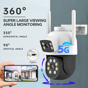 Tashqi xavfsizlik kamerasi, ikki linzali, wifi ulanishi, 360° pan-tilt ko'rish, rangli tungi ko'rish, avtomatik kuzatish, ikki tomonlama muloqot va oson o'rnatish.