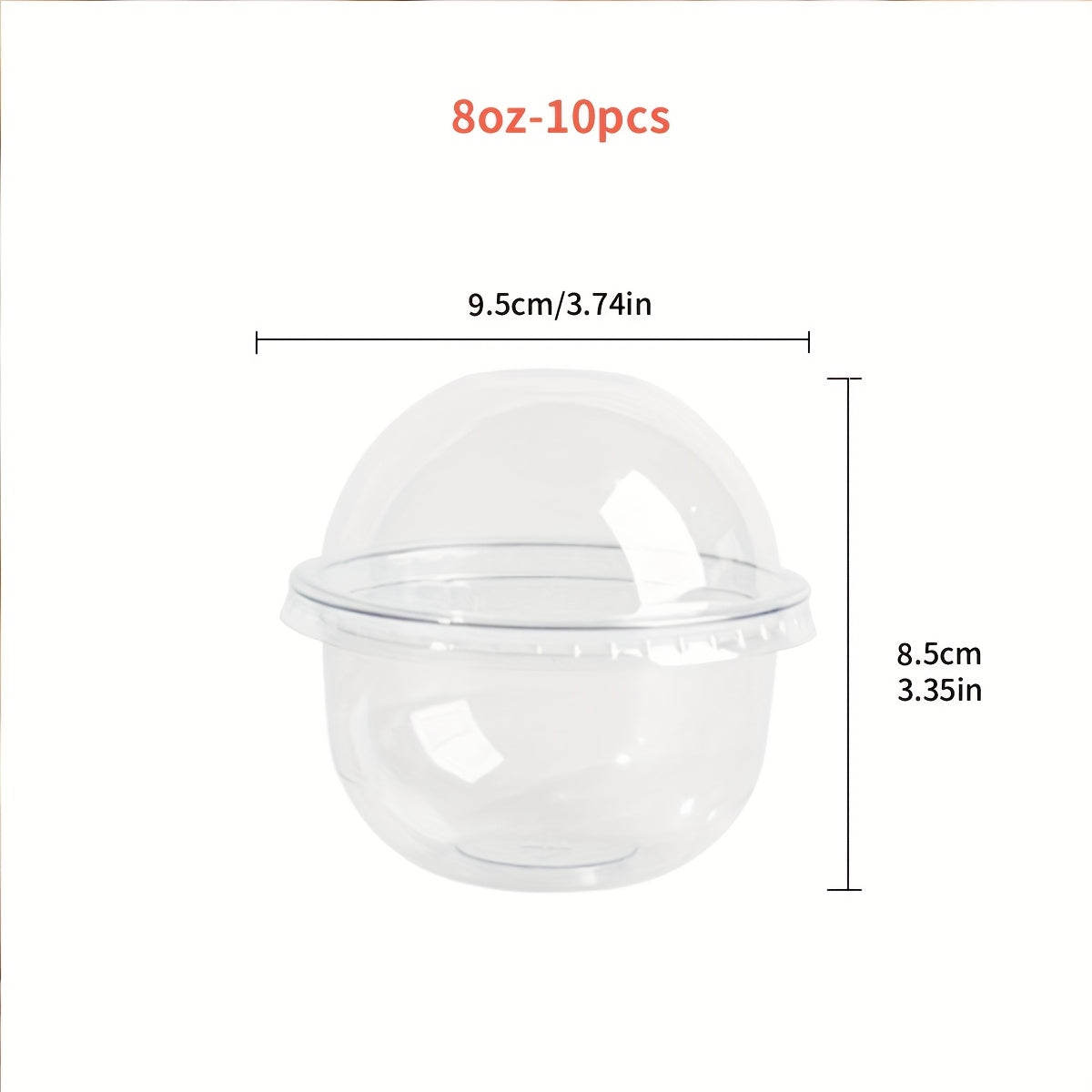 Pack of 10 20 50 8oz Clear Plastic Cake Containers with Dome Lids for Desserts