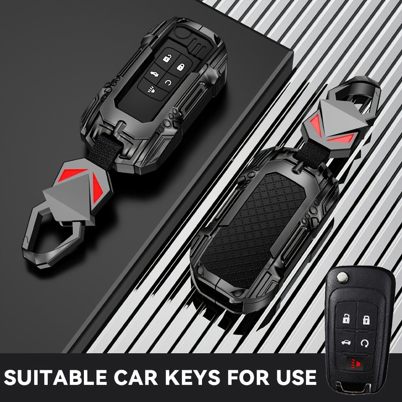 Universal Zinc Alloy Car Key Fob Remote Start Panic Alarm Black Gray 4 Buttons