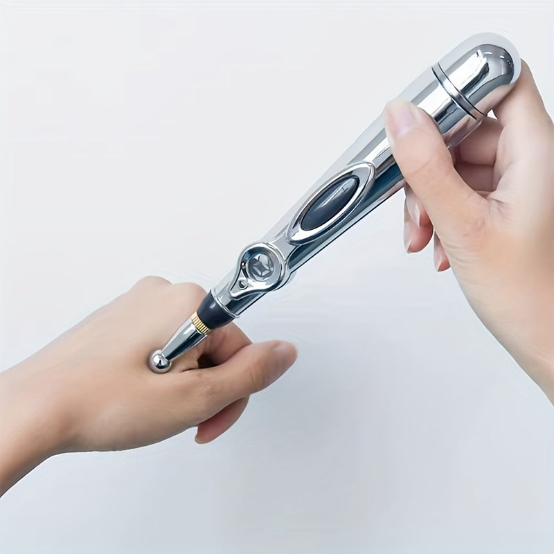 Electric Massage Pen with 9 Modes Digital Display Interchangeable Heads for Back Waist Legs