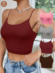 Бра с бретельками в стиле бохо, 4 штуки, без подкладки, нижнее белье для женщин, 90% полиамид, 10% эластан