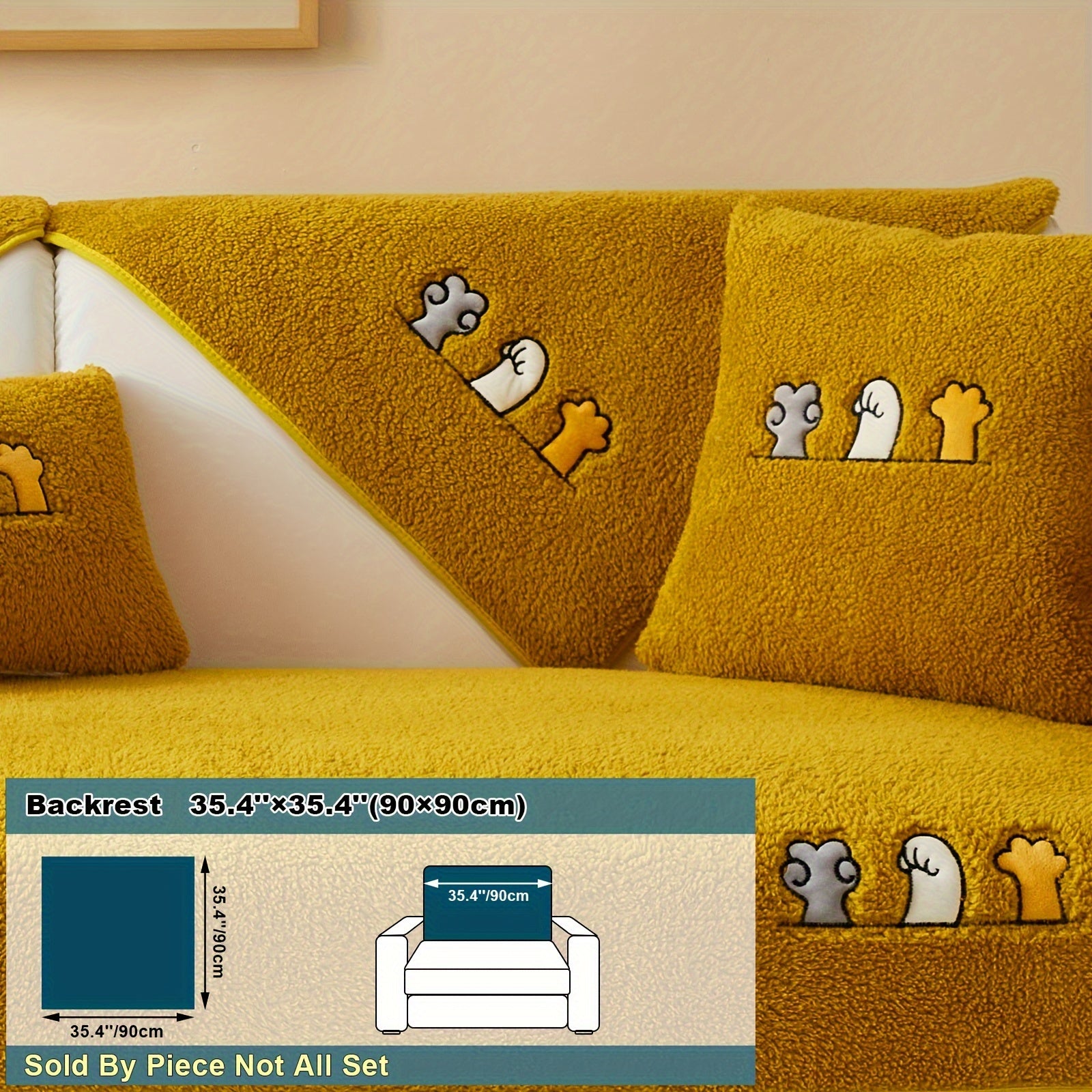 Плюшевый чехол на диван Sherpa, противоскользящий, защитный чехол для мебели для домашних животных для гостиной