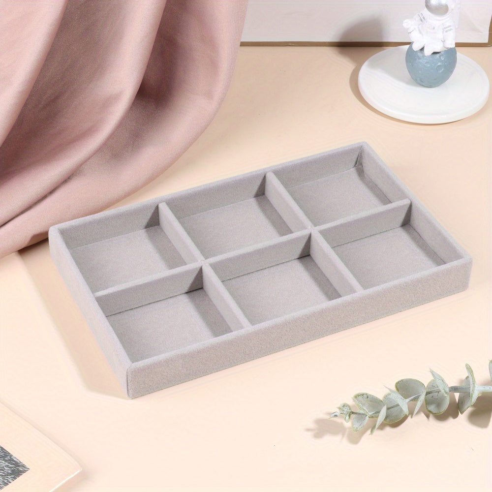 Caja de joyería de terciopelo para anillos, pendientes y almacenamiento de joyas