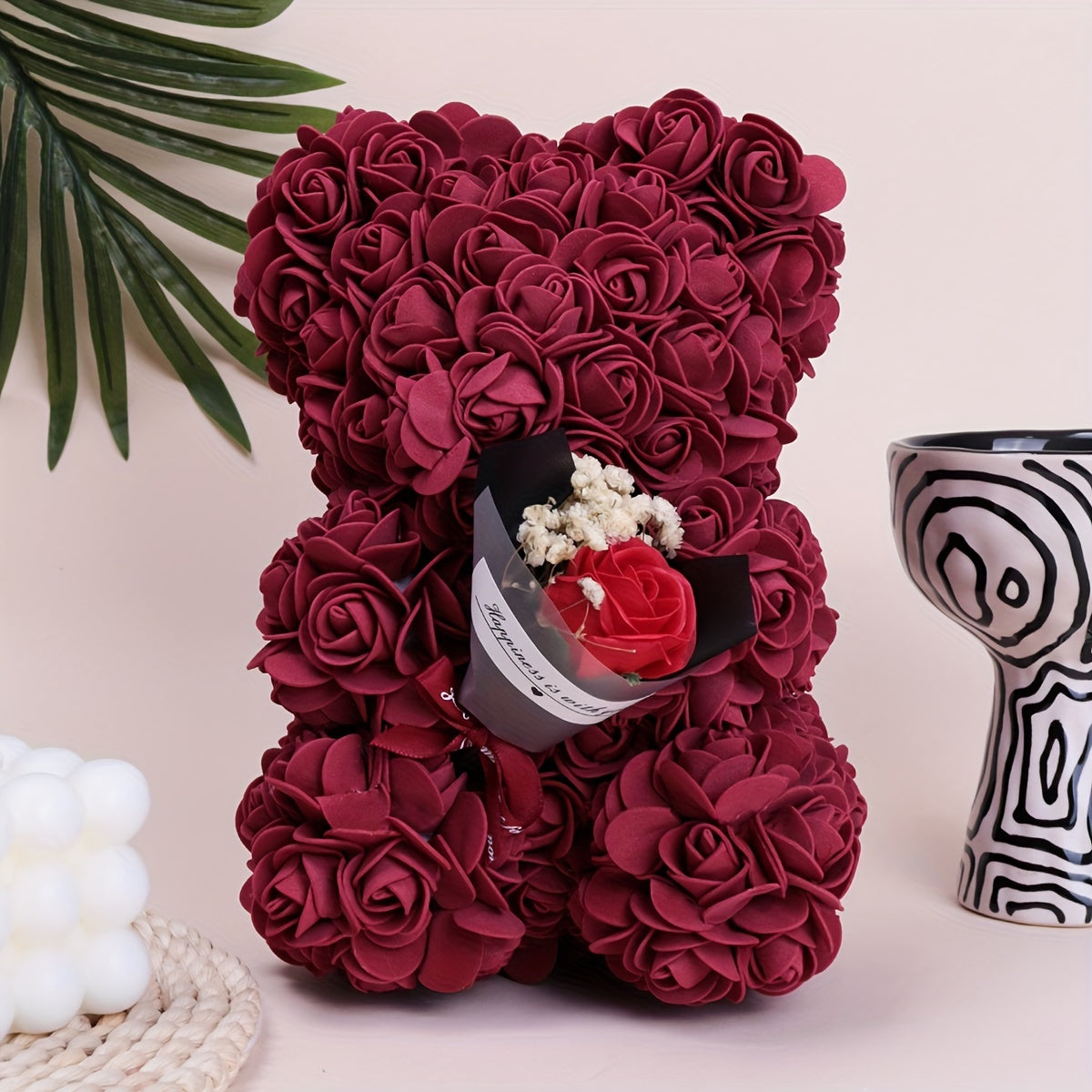 Decorative Rose Bear for Weddings Engagements Christmas Graduation Battery-Free Party Decor Gift