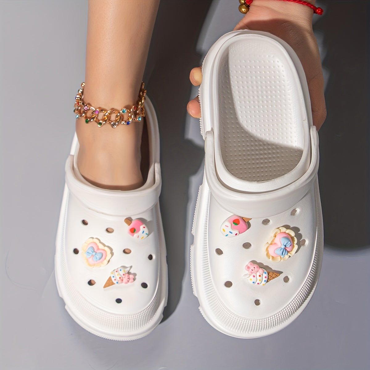 Women's EVA Cartoon Clogs with Round Toe Breathable Summer Slip-On Shoes