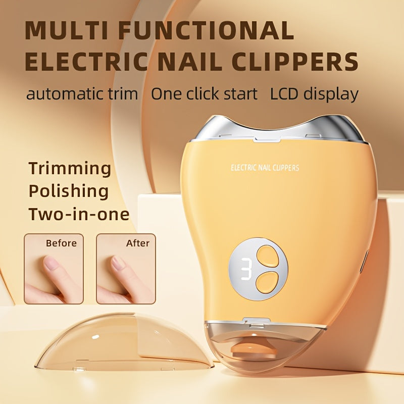 Electric Nail Clipper and Grinder 2-in-1 Rechargeable USB Charging for Adults