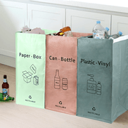 Set of 3 Reusable Recycling Bins Waterproof Plastic Waste Sorter Kitchen Office