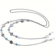 Стильная цепочка для очков с кристаллическими бусинами - премиум лямка для очков и очков для чтения из нержавеющей стали, нескользящий держатель для маски, модный удерживатель для лицевых покрытий для мужчин и женщин