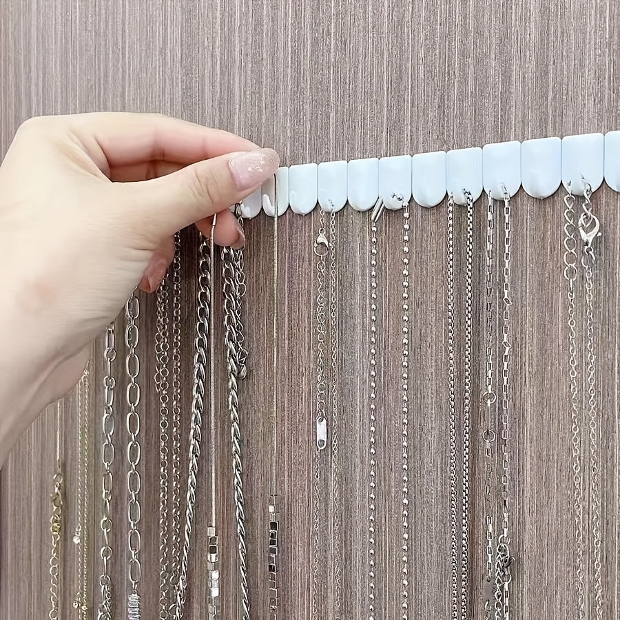 Mini Self-Adhesive Wall Hooks for Jewelry Storage and Display