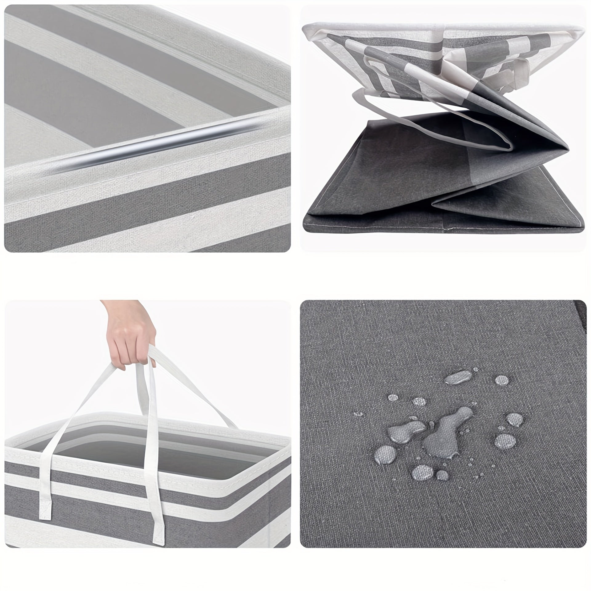 Katta sig'imli mato kir yuvish qutisi, suv o'tkazmaydigan saqlash idishi, turli xonalar uchun egiluvchan kiyim savati - Klassik dizayn - Kir yuvish qutilari