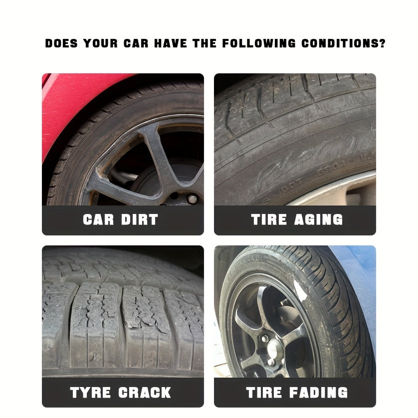 Universal Tire Wax Darkening Brightener for Black Rubber and Plastic Protectors