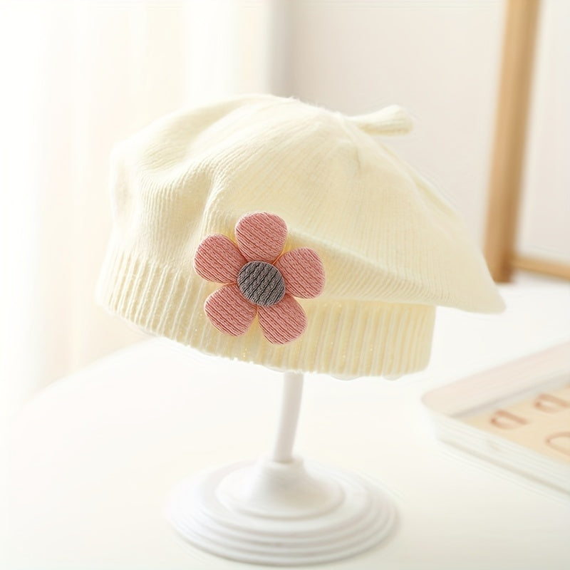 Baby Knitted Wool Beret Hat for 0-3 Year Olds Ear Warmer Autumn Winter Kids Girl Boy