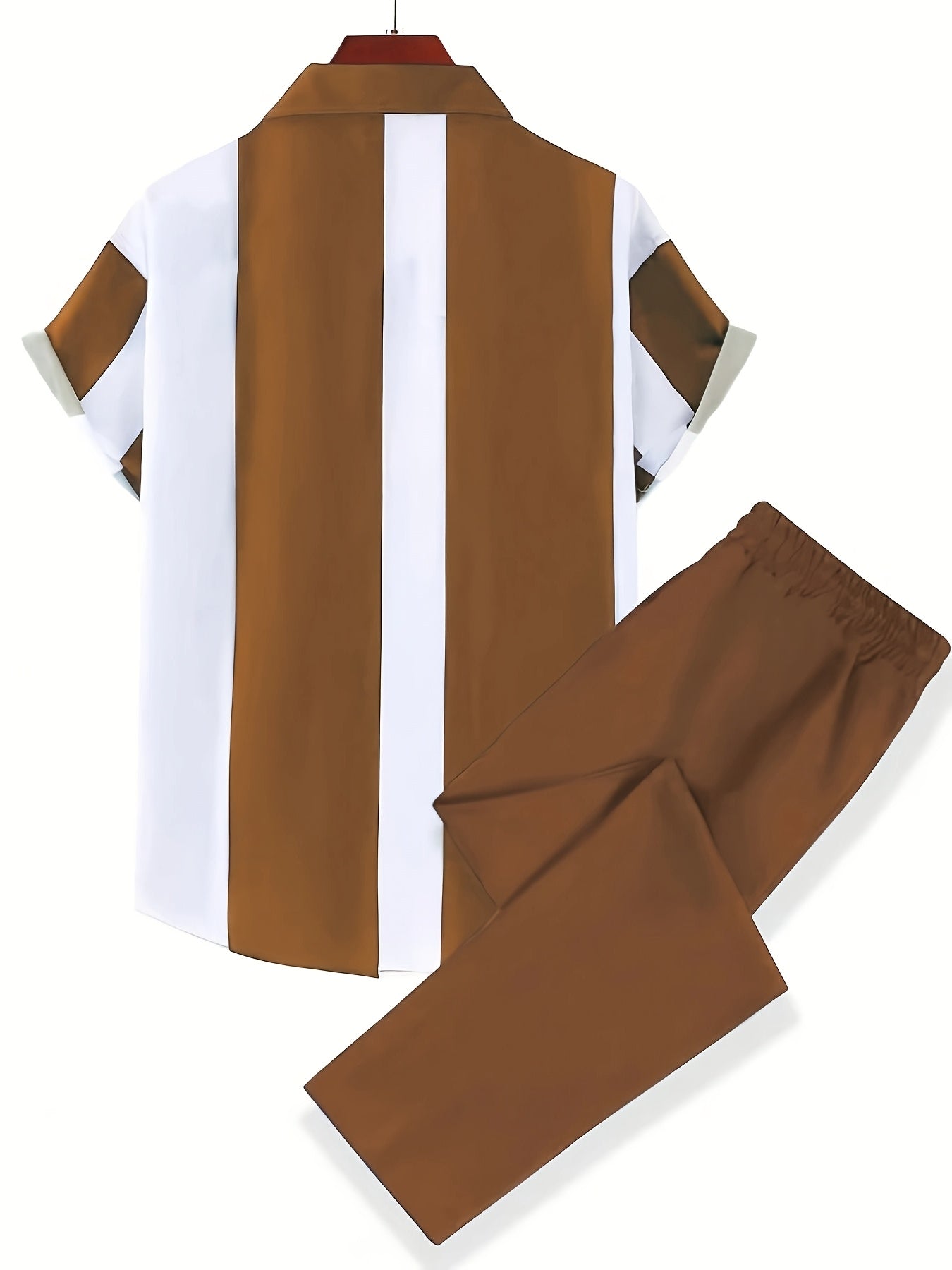 Men's Casual Suit Set Polyester Print Loose Fit Spring Fall