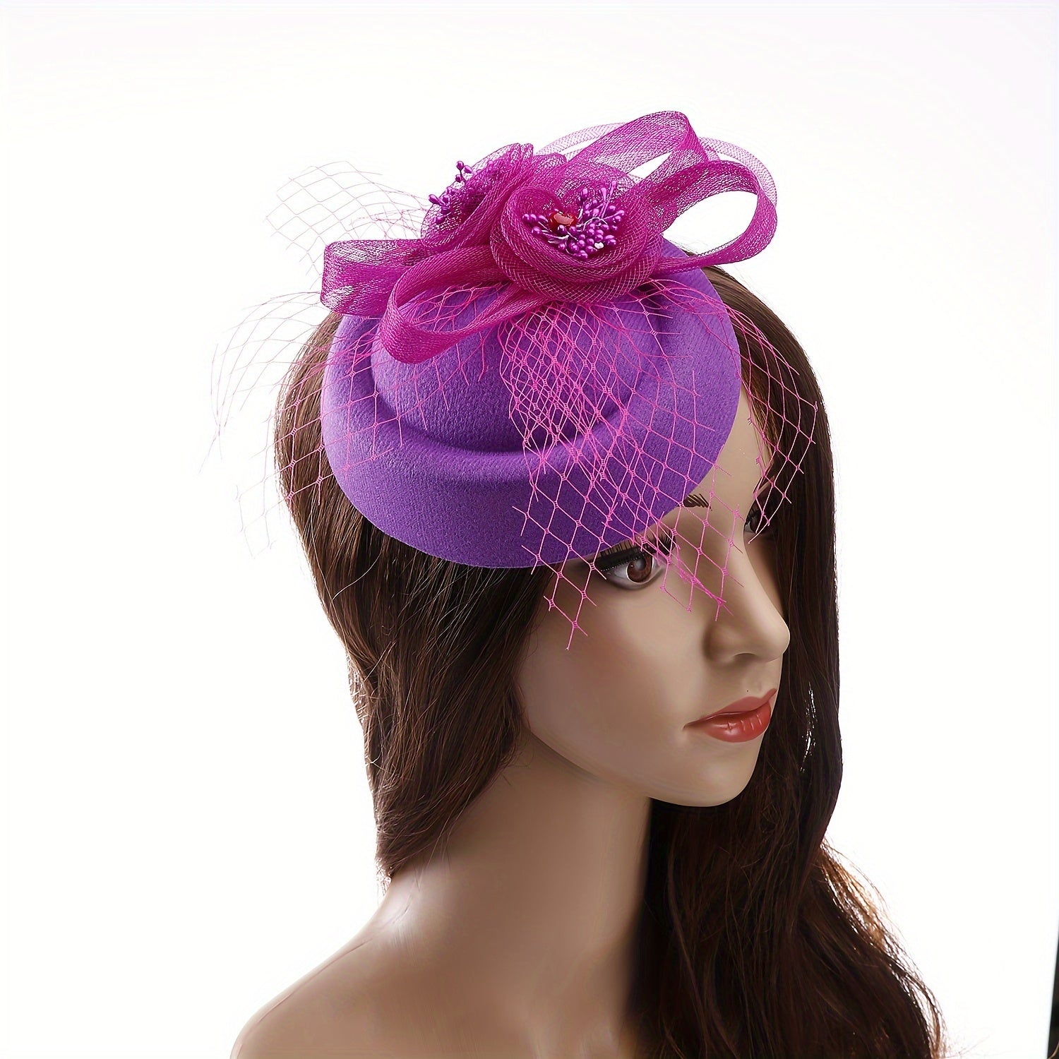One piece Women's Flower Veil Mesh Balletcore Bow Fascinator, Choyxonalar, Tug'ilgan kunlar, Ot sporti tadbirlari, to'ylar, cherkov xizmatlari yoki boshqa har qanday maxsus tadbirlar uchun mukammal. Oson attachment uchun qulay klip bilan ta'minlangan.