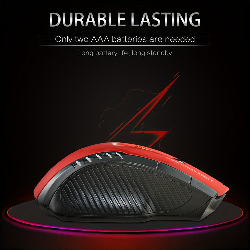 Wireless Gaming Mouse with 6 Programmable Buttons and Optical Sensor for PC and Laptop