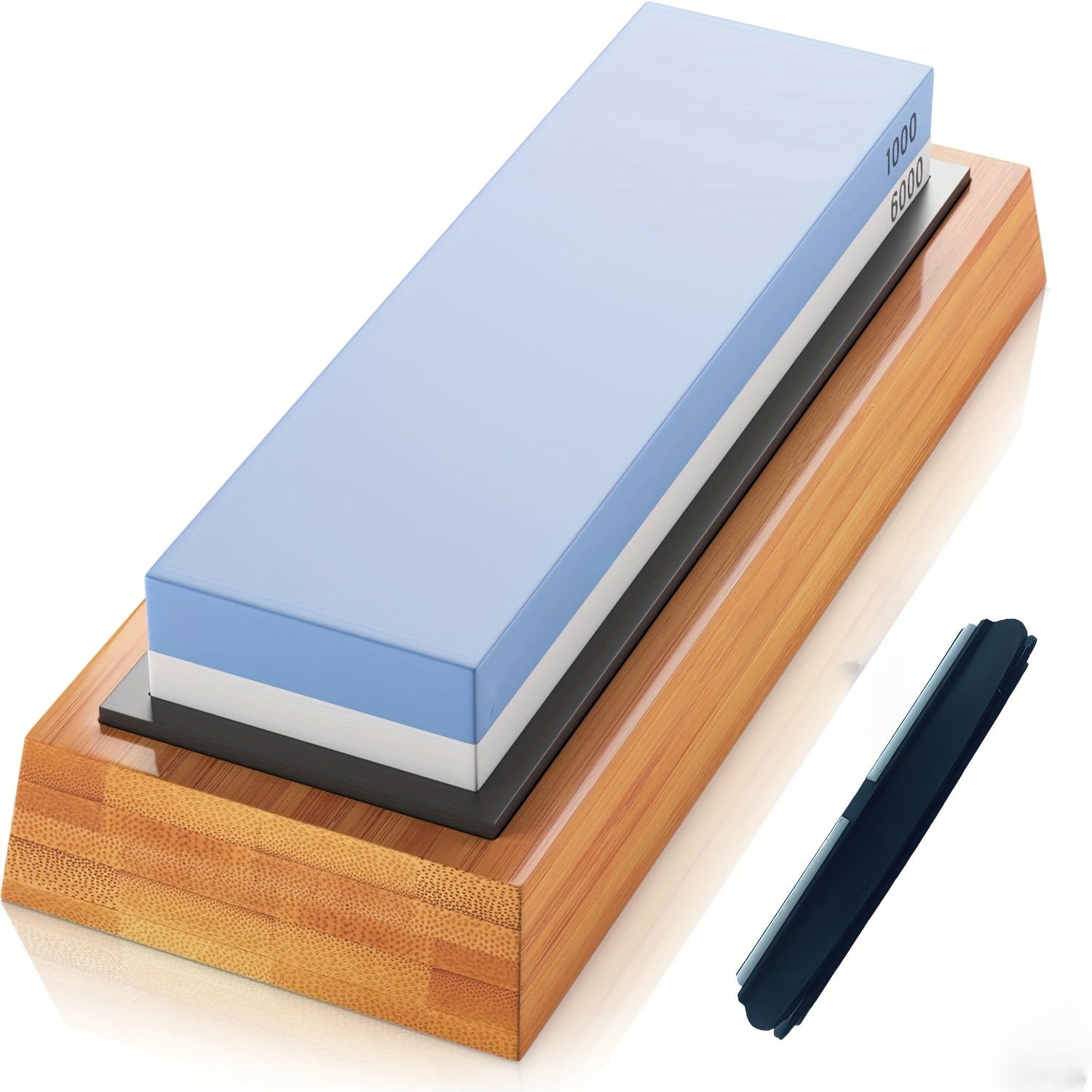 Butaq bilan ikkita Grit Non-Slip Pichoqni silliqlash matosi va bambuk asos va klip