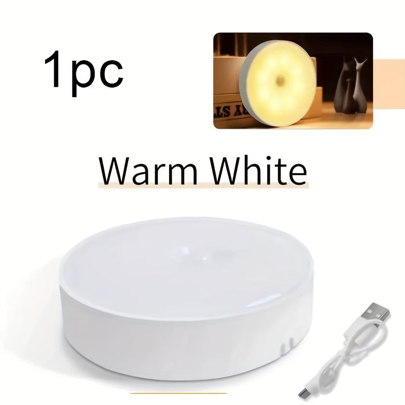 Motion Sensor LED Night Light USB Rechargeable Reading Lamp for Cabinets Wardrobe Set of 1 2 4 or 6