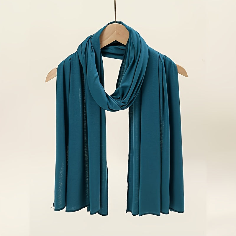 Ayollar uchun yuqori sifatli bir rangli polyester sharf, barcha fasllar va tadbirlar uchun mos, Ramazon uchun qulay.