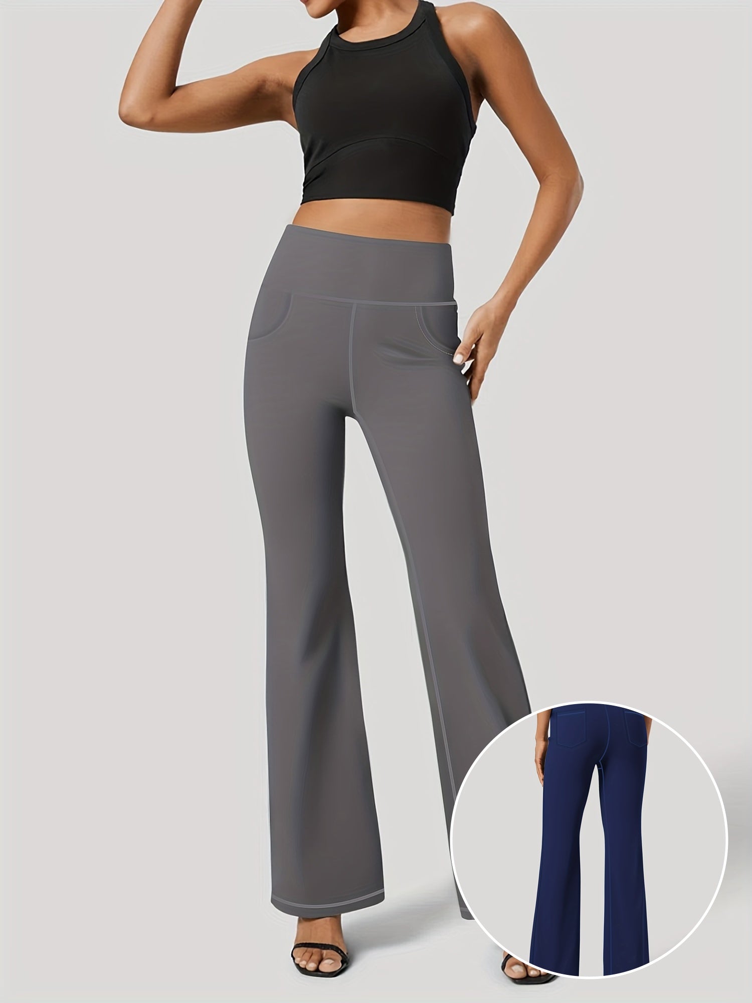 Women's Plus Size High-Waisted Flare Yoga Leggings Casual Sports Pants