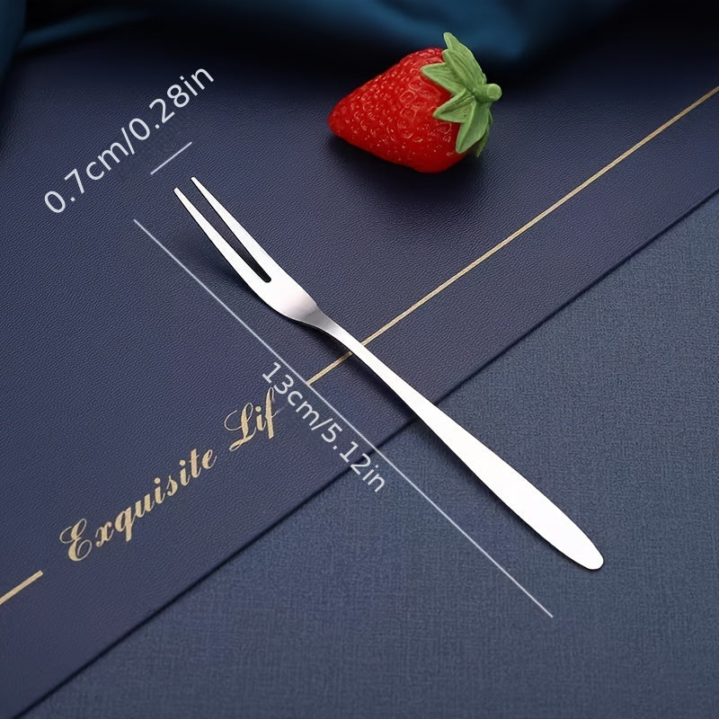 Stainless Steel Fruit Forks Set of 10 for Desserts and Pastries