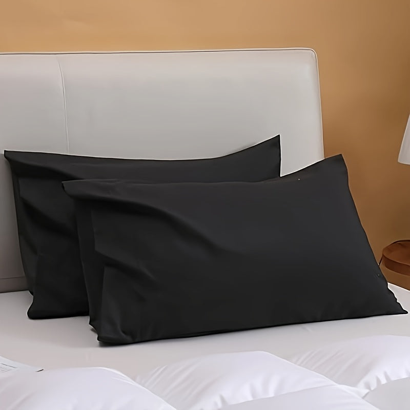 Set of 2 Rectangular Fleece Pillowcases Ultra Soft Breathable Machine Washable